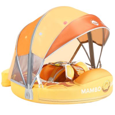 3 Swim Method Add Bed More Comfortable Mambobaby Float with Tail and Canopy Non-Inflatable Baby Swim Float Mambo Float Smart Swim Trainer Infant Swim Pool Float Swim Ring for 3-24months Girls Boys