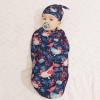 Muishi Axolotls Swimming Newborn Swaddle Blankets Hat Sets Soft Baby Receiving Blanket Swaddle Sack for Baby Shower Infant Boy Girl Gift view 3