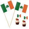 100 Pcs Irish Ireland Shamrock Toothpick Flag Saint Patrick's Day Clover Small Mini Cocktail Fruit Cupcakes Toppers Food Stick Flags Decorations view 1