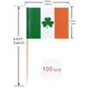 100 Pcs Irish Ireland Shamrock Toothpick Flag Saint Patrick's Day Clover Small Mini Cocktail Fruit Cupcakes Toppers Food Stick Flags Decorations view 2