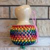 9 inches rainbow beaded Gourd shekere, Rhythym Music instrument, African druming gourd shaker, Musician Gifts, Valentines gifts view 2