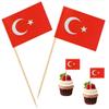 100 Pcs Turkey Toothpick Flag Turkish Cocktail Picks Mini Stick Cupcake Toppers Country Picks Party Decoration Celebration Cocktail Food Bar Cake Flags view 1