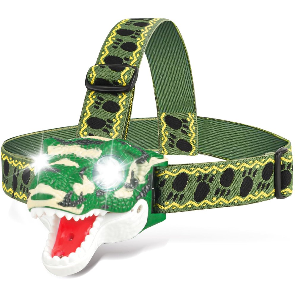 Dinosaur Headlamp for Kids Flashlight T-Rex LED Headlights Outdoor Toys Camping Essentials Gift for Boys Girls ages 3 4 5 6 7 8 9 10+ Years Old Toddlers Birthday Easter Halloween Christamas toy