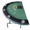 The Best Poker Site 84" Blackjack Table w/ 9 Steel Cup Holders, 7 Players Foldable Poker Table Replaceable Green Felt, Texas Holdem Blackjack Set Casino Board Game Table view 1