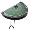 The Best Poker Site 84" Blackjack Table w/ 9 Steel Cup Holders, 7 Players Foldable Poker Table Replaceable Green Felt, Texas Holdem Blackjack Set Casino Board Game Table view 3