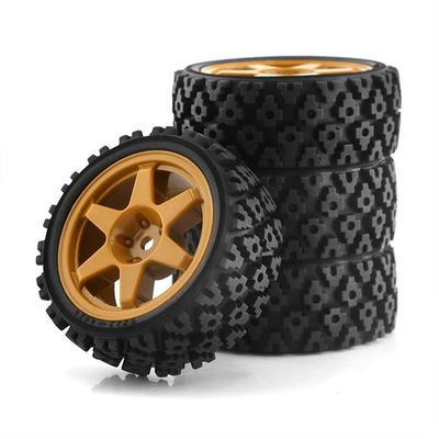 4pcs 70mm Rubber Tires Wheels Compatible with 1/10 RC Rally Racing Car Compatible with Various Models Upgrade Parts
