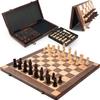 15 Magnetic Wooden Chess Set with Removable Chess Piece Case, KEEPRAE Folding Travel Chess Board Game for Adults & Kids, Tournament & Beginner view 1