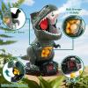 JUKUDAHU Dinosaur Shooting Boy Toys for Kids Age 3 4 5 6 7 8 - Moveable Shooting Game with Scoreboard, Light & Sound, 12 Foam Balls, Boy Toddler Toys 5-7 6-8 8-10, Competition Game Gifts (Dark Green) view 3