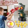 JUKUDAHU Dinosaur Shooting Boy Toys for Kids Age 3 4 5 6 7 8 - Moveable Shooting Game with Scoreboard, Light & Sound, 12 Foam Balls, Boy Toddler Toys 5-7 6-8 8-10, Competition Game Gifts (Dark Green) view 4