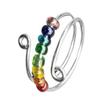 Bohemian Rainbow Beads Fidget Ring Adjustable Rings Drive Away Your Anxiety-01 view 1