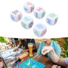 6 Piece Large Drinking Dice Set Drinking Game Dice Bar Turnt Drunk Frenzy Party Rolling Decider White view 2