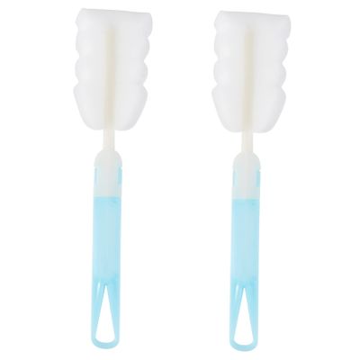 2 Pcs Blue Sponge Bottle Cleaning Brush Set Ideal for Washing Glass Milk Feeding Bottles and Cups Scrubber for Thorough Cleaning