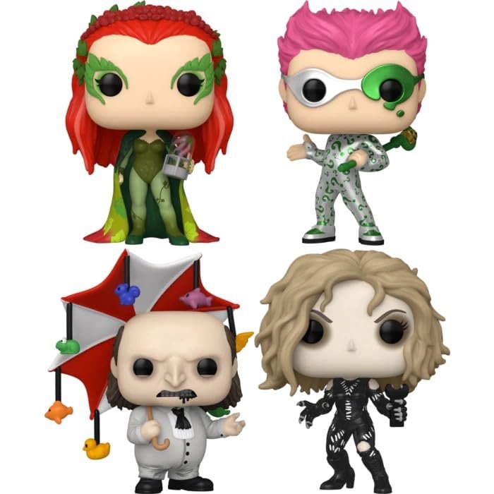 85th Anniversary - Comic Vinyl Figures Bundle (Set of 4) Poison Ivy, Riddler, Catwoman and Penguin.