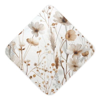 Kigai Watercolor Flower Baby Hooded Towel Ultra Soft and Absorbent Cotton Baby Bath Towel Unisex Hooded Baby Towel Baby Stuffs for Newborn Infants Toddlers, 30x30 inch