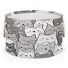 Large Round Storage Basket with Handle Animal Cartoon Cute Cat Kids Toy Storage Bin Foldable Laundry Hamper Cube Clothes Blanket Organizer Box for Living Room Bedroom Laundry Room Storage Decor view 1