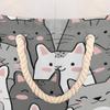 Large Round Storage Basket with Handle Animal Cartoon Cute Cat Kids Toy Storage Bin Foldable Laundry Hamper Cube Clothes Blanket Organizer Box for Living Room Bedroom Laundry Room Storage Decor view 4