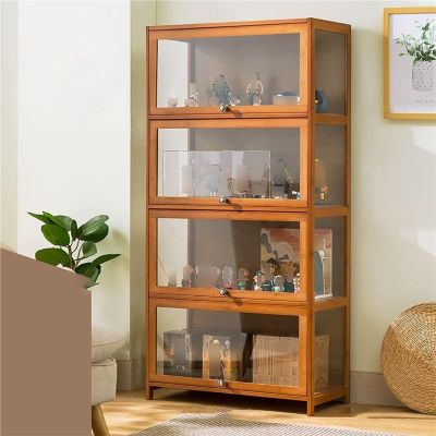 Curio Display Cabinet, Storage Shelves with Acrylic Glass Door,for Living Room, Bedroom, Office.(4th Floor,70cm)