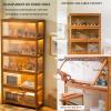 Curio Display Cabinet, Storage Shelves with Acrylic Glass Door,for Living Room, Bedroom, Office.(4th Floor,70cm) view 3