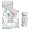 Jundetye Toddler Nap Mat with Pillow and Blanket for Girls Boys, Daycare Nap Mats for Kids Ages 3 4 5 6 7 Years, Preschool Slumber Bags for Sleeping, 55'' x 23'', Balloon Elephant (Grey) view 1