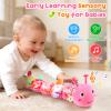 Baby Toys Musical Caterpillar, Infant Stuffed Animal for 0-6 6-12 Months with Crinkle and Rattles, Tummy Time Sensory Toys Newborn Boys Girls Gifts 0 3 6 9 12 Months - Pink view 2