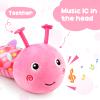 Baby Toys Musical Caterpillar, Infant Stuffed Animal for 0-6 6-12 Months with Crinkle and Rattles, Tummy Time Sensory Toys Newborn Boys Girls Gifts 0 3 6 9 12 Months - Pink view 3