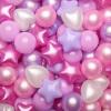 GOGOSO Ball Pits Balls Toddlers 50 100 200 500 Plastics Shape Ball Non-Phthalate Non-BPA Non-Toxic 2.2-Inch Crush Proof Play Balls,Pearl Pink+Pearl Light Pink+ Purple;Star+Heart Balls, 50 Balls view 1
