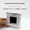1: 12 Miniature Dollhouse Fireplace, Victorian Style, White Decorative Mantel Decoration Ornament view 2