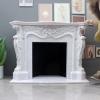 1: 12 Miniature Dollhouse Fireplace, Victorian Style, White Decorative Mantel Decoration Ornament view 3