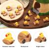 30pcs Tiny Duck Figurines, Brown & Yellow Resin Little Ducks in a Car Cute Small Duck Figures Floater Ducks Mini Car Ducks Decoration for Home Office Garden view 4