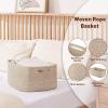 OIAHOMY Storage Basket for Shelves, Closet Cube Storage Bins Baskets for Clothes Blanket Towels, Baby Nursery, Toy Baskets Box, Woven Rope Basket, 17.72*12.99*7.87 IN, 2 Packs Brown view 3