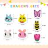 300 Pieces Easter Mini Erasers, Cute Bunny Spring Pencil Erasers Bulk for Gift Filler Rewards Prizes view 2