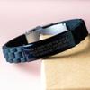Band Director's Magic Trick: Glide lock Clasp Valentine's Unique Gift for Him, Adjustable Black Stainless Steel Silicone Bracelet view 3