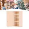 1/12 Scale Miniature Refrigerator Toy, Single Door Unpainted Wooden Dollhouse Fridge view 3