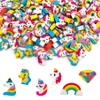 300 Pieces Rainbow Mini Erasers Assortment Novelty Pencil Erasers Bulk for Rewards Prizes Gift Filler view 1