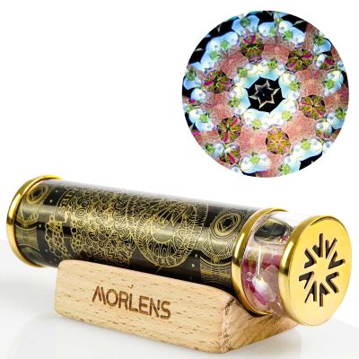 12 Constellations Aries Kaleidoscope,Handmade 4.25" Mini Kaleidoscope,Red Tourmaline Crystals Healing Stones Gems Core Box,Gift Box,Anniversary Birthday Christmas New Year Valentine's Day Present Gift