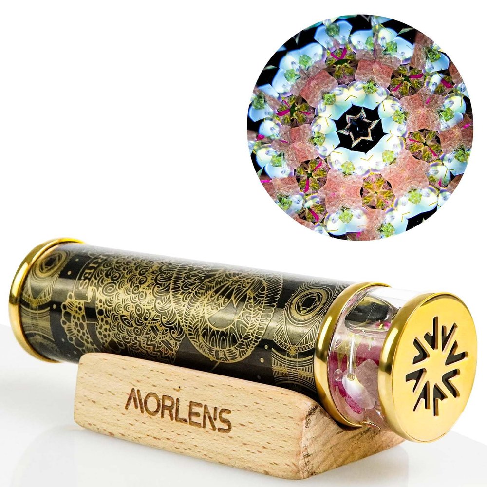 12 Constellations Aries Kaleidoscope,Handmade 4.25" Mini Kaleidoscope,Red Tourmaline Crystals Healing Stones Gems Core Box,Gift Box,Anniversary Birthday Christmas New Year Valentine's Day Present Gift