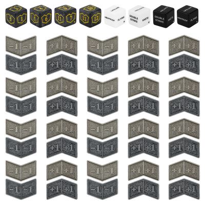 48Pcs MTG Antique Metal Buff Counter Tokens & MTG Keyword/Counters Dice Set, Magic Creature Stats or Loyalty Counter for TCG Card Gaming Accessories with Velvet Bag & Box