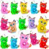 24 Packs Cats Bulk Mini Pop Fidget Keychain,Boys and Girls Kids Birthday Party Favors Supplies Classroom Students Bubble Prize view 1