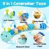 Baby Tummy Time Toys 0-6 Month Musical Stuffed Animal Plush Caterpillar Toy for Infant 6-12 Month Teething Sensory Toy with Crinkle Rattle for Babies 0-3-6 Month Newborn Boy Girl Easter Basket Stuffer view 2