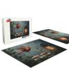 1000 Piece Adult Jigsaw Puzzle, Misty Forest Adult Landscape Jigsaw Puzzle, Cardinal and Afternoon Tea Gift for Jigsaw Lovers view 3
