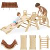 INNOPLAY Large Foldable Toddler Climbing Toys Indoor Jungle Gym, Pikler Triangle Set with Cushion, S-lide and Arch, 7-in-1 Montessori Climbing Set(1.5-5yrs) view 1