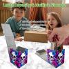 RWUTYTIUL for MTG Commander Deck Box, Card Storage Box Fits 100+ Sleeved Cards, PU Leather Large Size Strong Magnet Card Deck Case Holder for Board Game Magic MTG TCG CCG, Purple Flower Skull view 2