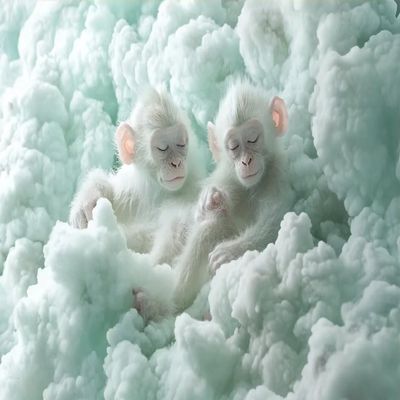 1000 Piece Adult Jigsaw Ornamental Puzzle, White Plush Monkey, Adult Family Puzzle, Home Decor Birthday Party Gift