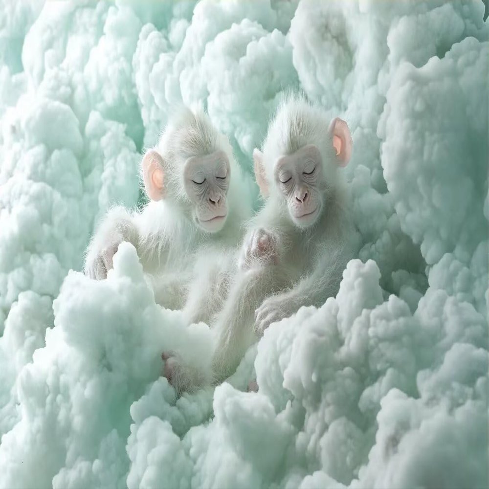 1000 Piece Adult Jigsaw Ornamental Puzzle, White Plush Monkey, Adult Family Puzzle, Home Decor Birthday Party Gift