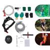 BIXIBIN 120ft Backyard Zipline Kit with Helmet, Spring Brake, and All-Around Safety Gear, Heavy-Duty Galvanized Cable, Adjustable Harness, Non-Slip Gloves, Outdoor Fun for Kids and Adults view 4