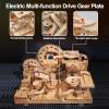 Losbenco Wooden Marble Run Electric Motorized, Electric Marble Run Brain Teaser Wooden Puzzles Building Toy with 46 Blocks and 23 Marbles, 3D Wooden Puzzles Kit for Adults and Kids to Build view 3