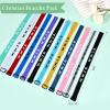 MATEPLUS 12PCS WWJD Bracelets, Christian Gifts Adjustable Wristbands, Handmade Colorful What Would Jesus Do Webbing Bracelet for Women Men view 2