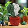 10inch Adorable Monstera Plush Amuseable Monstera Deliciosa Plushies Soft Stuffed Plant Doll Smile Face Potted Plant Doll for Home Decoration view 2