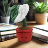 10inch Adorable Monstera Plush Amuseable Monstera Deliciosa Plushies Soft Stuffed Plant Doll Smile Face Potted Plant Doll for Home Decoration view 3