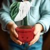 10inch Adorable Monstera Plush Amuseable Monstera Deliciosa Plushies Soft Stuffed Plant Doll Smile Face Potted Plant Doll for Home Decoration view 4